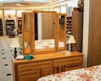 Another high functioning dresser and mirror in new condition!