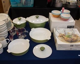 These green dishes - CORNING WARE! Never had it before!
