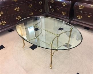 Coffee Table with thick heavy glass.