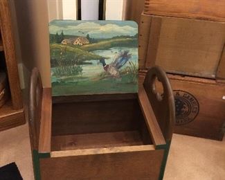 Handpainted duck scene - and also one on the back!