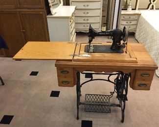 Antique Sewing Machine 'Vertical Feed' with nice cabinet!