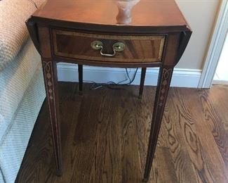 HICKORY & WHITE, DROP LEAF END TABLE