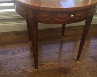 DETAIL OF BAKER ROUND SIDE TABLE