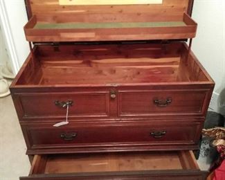 Hope chest open with drawer