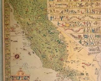 Cool vintage fun map of California