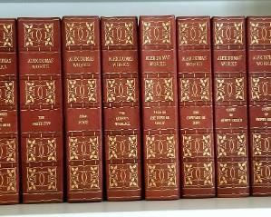 Beautiful large Volume set of Alexander Dumas books. Vintage leather bound in excellent condition. One of two photos
