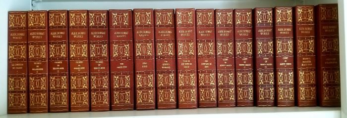 Beautiful large Volume set of Alexander Dumas books. Vintage leather bound in excellent condition. One of two photos