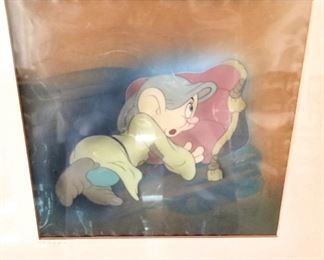 Vintage Disney cartoon cel of Dopey