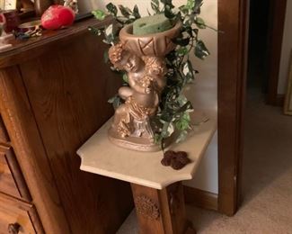 Marble plant stand