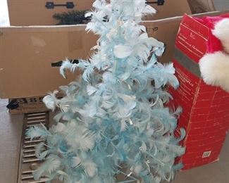 Light blue small feathered Christmas tree