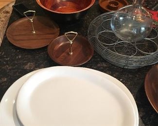 White serving platters (2)