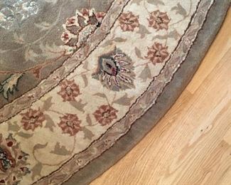 Details of round area rug