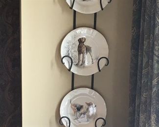Plate rack and decorative dog plates