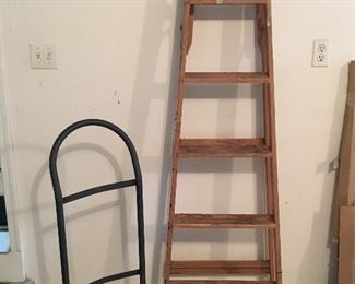 Dolly and 6 ft wood ladder