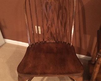 Oak bow back chairs
