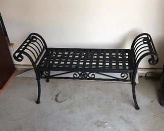 Outdoor metal bench