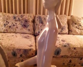 Close-up view of "Lady on Horse" by Lladro.