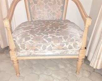 Close-up view of paired chairs.