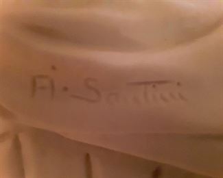 Beautiful angel porcelain piece signed "A. Santini."