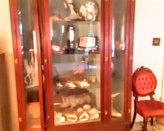 Close-up of antique French cabinet.