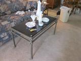 Metal and glass coffee table