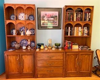 Books, Anniversary Clock, Glassware, Shelving