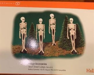 Skull Street Lamps Dept 56 Halloween