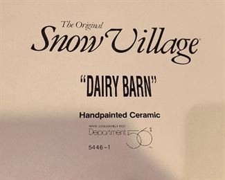 Snow Village "Dairy Barn"