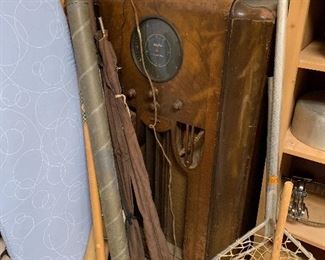 Vintage Fishing Poles and Radio