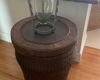 The wicker table is sold.