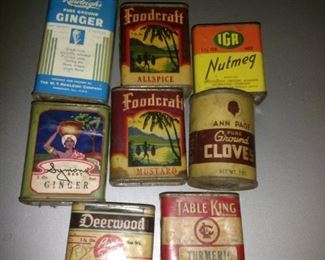 Vintage spice cans