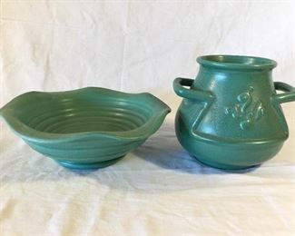 Red Wing Green Vase and Ceramic Bowl (2Pcs) https://ctbids.com/#!/description/share/225956