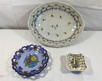 Handpainted Portugal Pottery Carvalhinho Vintage 3 Piece https://ctbids.com/#!/description/share/227209