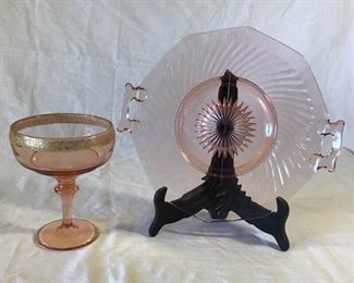 Vintage Pink Glassware (2Pcs) https://ctbids.com/#!/description/share/225957