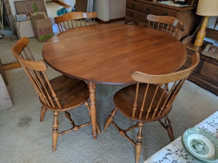 $150  Maple table with chairs and extra leaves