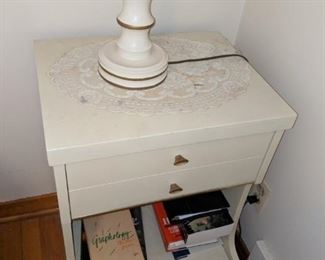 $20  White bedside table