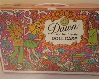 Dawn doll case with clothes