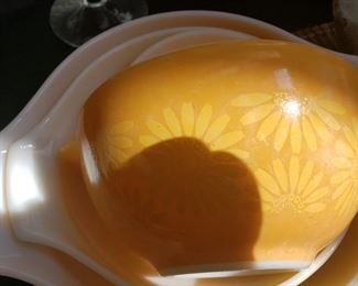 Yellow Daisy Pyrex Bowls, Set of 4  $40