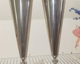 Tall Silverplate Vases