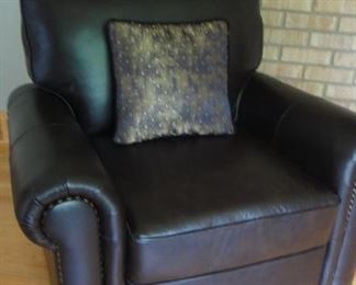 Leather over sized chair 
