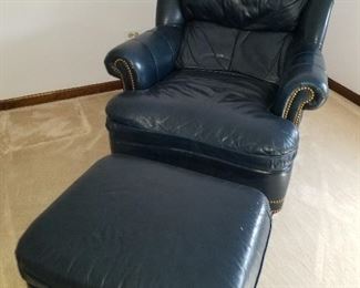 Hancock and Moore, Leather chairs w/ ottomans and Sofa 
