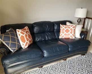 Hancock and Moore, Leather chairs w/ ottomans and Sofa 