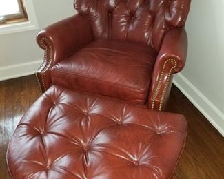 Hancock and Moore, Leather chair and Ottoman 