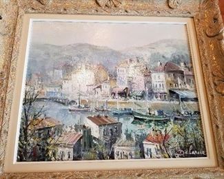 Oil Painting, Signed, Lucien Delarue,  Born 1925,  French, "Cote D'Azur", 15 x 18, 