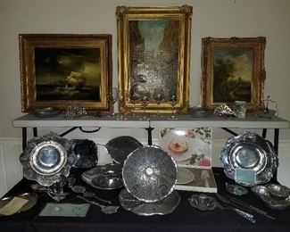 Mariposa, hand crafted cast aluminum, serving bowls and trays 