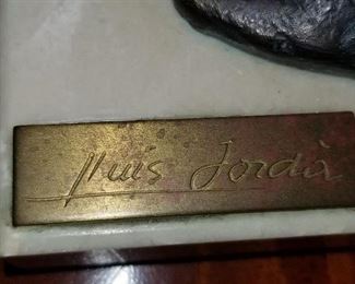 Luis Jorda, bronze resin figure of a ballerina, on marble base, 34cm"