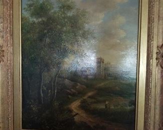 Oil Painting, "Castle In A Landscape", Charles Ross,         12 x 15