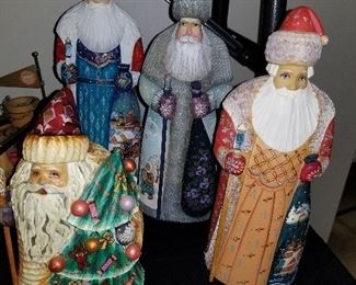 Russian Christmas Santa, hand carved and painted 
