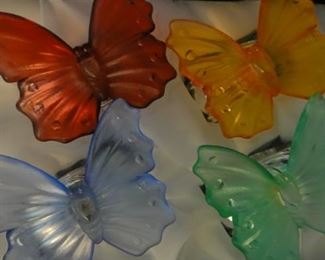 Hans Turnwald lucite flower/butterfly napkin rings – signed