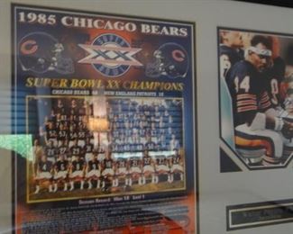 1985 Chicago Bears, Walter Payton  framed 